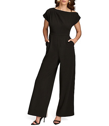 Donna Karan Short Sleeve Off The Shoulder Jumpsuit