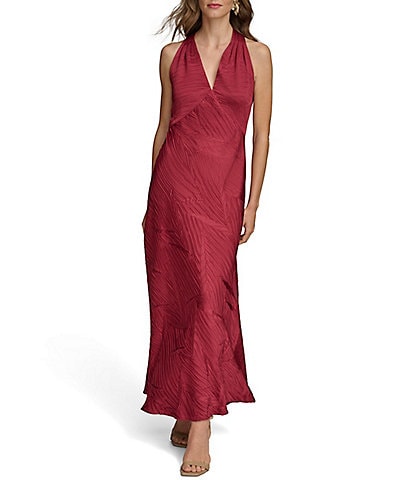 Donna Karan Sleeveless V-Neck Maxi Dress