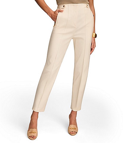Donna Karan Stretch Cotton Zip Pocket Slim Pant