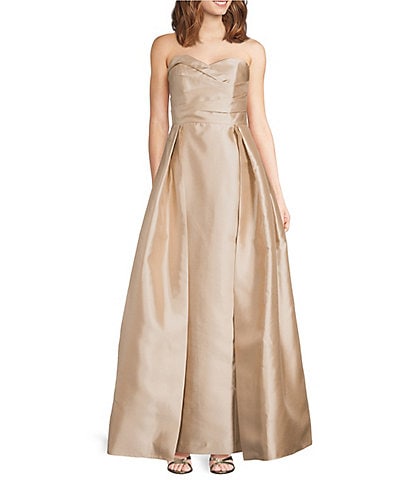 Donna Karan Sweetheart Neck Strapless Mikado Twill Satin Dress