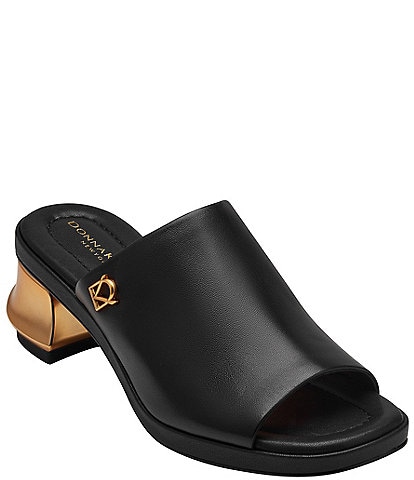 Donna Karan Tinley Leather Slide Sandals