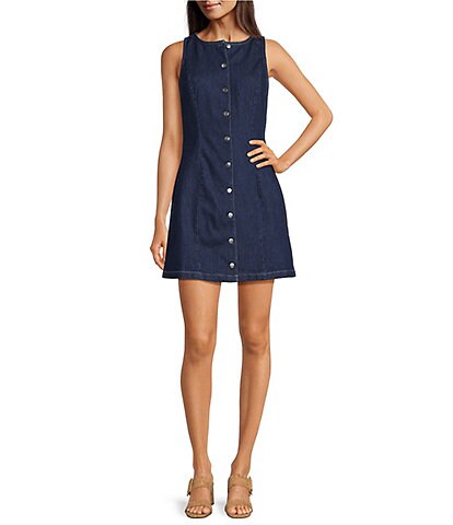 Donna Morgan Denim Button Front Mini Dress
