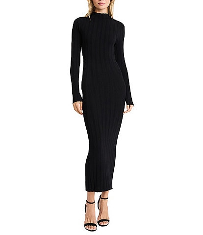 Donna Morgan Mock Neck Long Sleeve Maxi Bodycon Dress