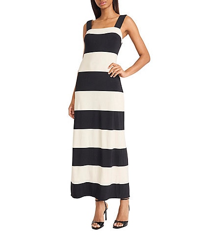Donna Morgan Sleeveless Square Neck Striped Sheath Dress