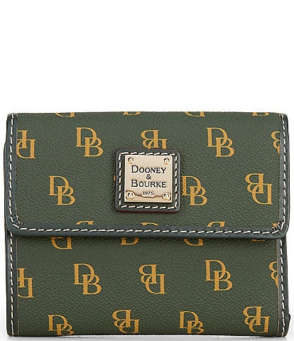 Dooney & Bourke Blakely Signature Logo Small Flap Contrast Trim Wallet
