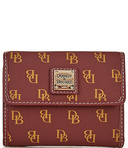 Dooney & Bourke Blakely Signature Logo Small Flap Contrast Trim Wallet