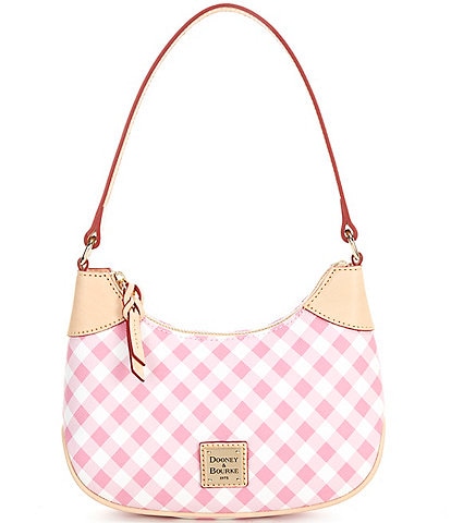 Dooney & Bourke Luna Gingham Contrast Trim Hobo Shoulder Bag