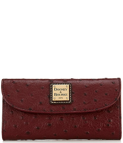 Dooney & Bourke Ostrich Collection Continental Snap Clutch Wallet