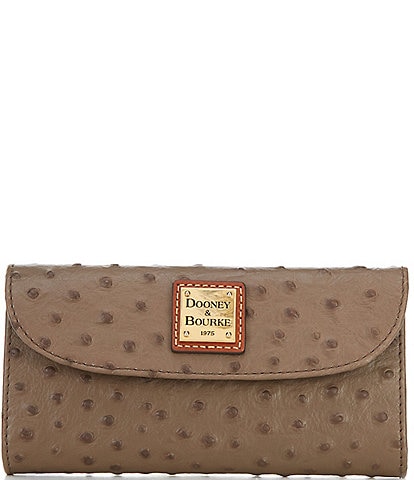 Dooney & Bourke Ostrich Collection Continental Snap Clutch Wallet