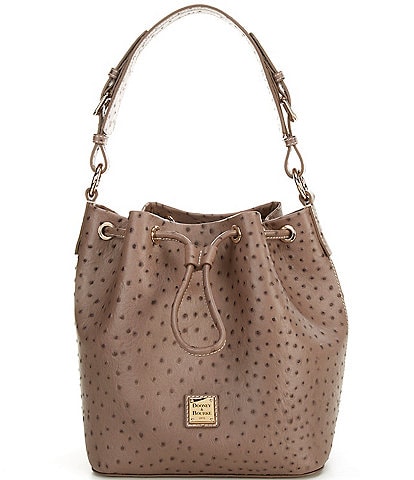 Dooney & Bourke Ostrich Drawstring Bucket Bag