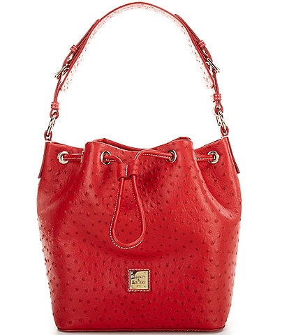 Dooney & Bourke Ostrich Drawstring Bucket Bag