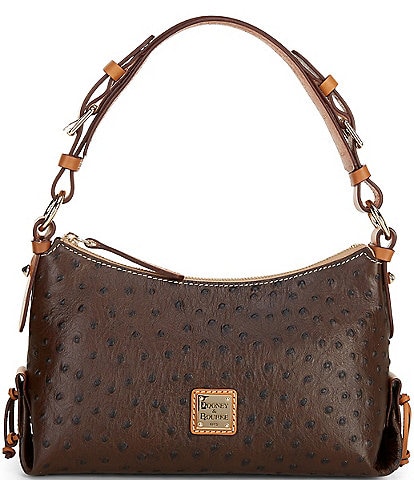 Dooney & Bourke Ostrich Embossed Leather Hobo 25 Hobo Shoulder Bag