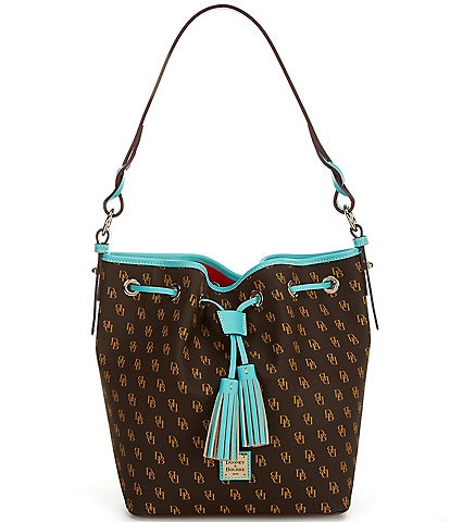 Dooney & Bourke Signature Blakely Collection Tasha Logo Drawstring Bucket Bag