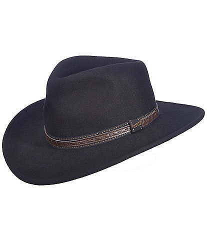 Dorfman Milano Scala Water-Repellent Wool Felt Outback 3#double; Brim Hat