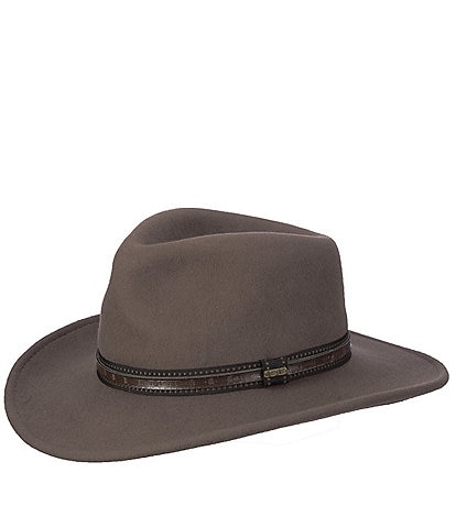 Dorfman Milano Scala Water-Repellent Wool Felt Outback 3" Brim Hat