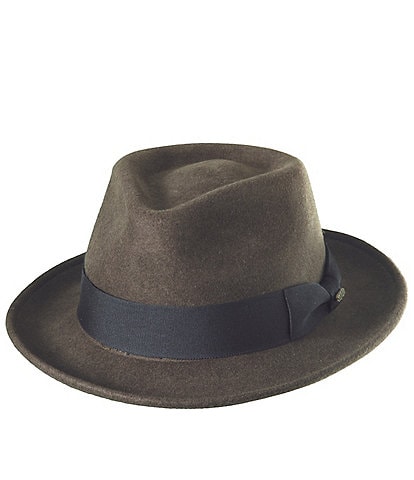 Dorfman Milano Scala Wool Felt Fedora 2 3/8" Brim Hat