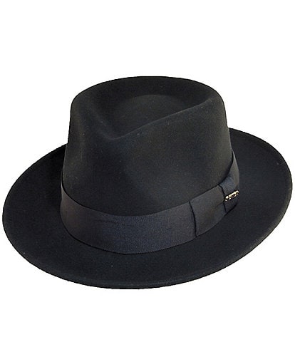 Dorfman Milano Scala Wool Felt Fedora 2 3/8#double; Brim Hat