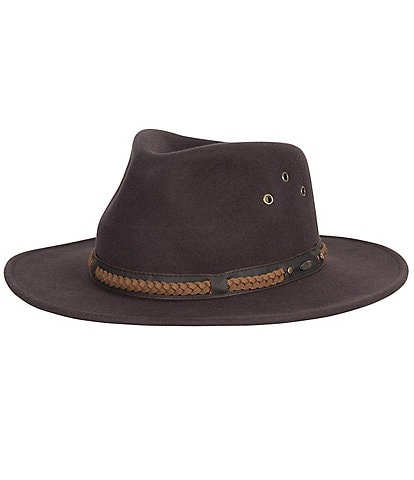 Dorfman Milano Scala Wool Felt Outback 3#double; Brim Hat