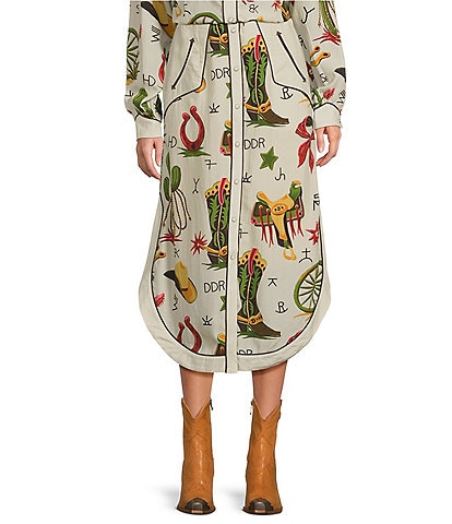 Double D Ranch Coordinating Atomic Ranch Printed A-Line Skirt