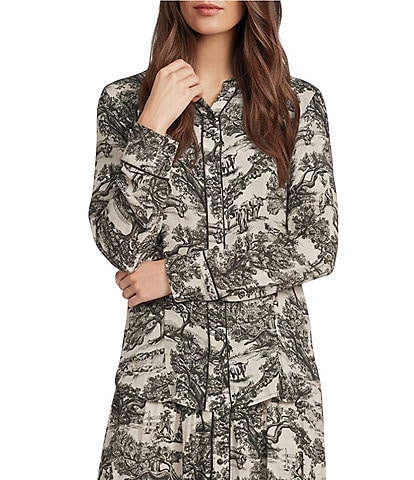Double D Ranch Toile Point Collar Long Sleeve Snap Front Coordinating Shirt