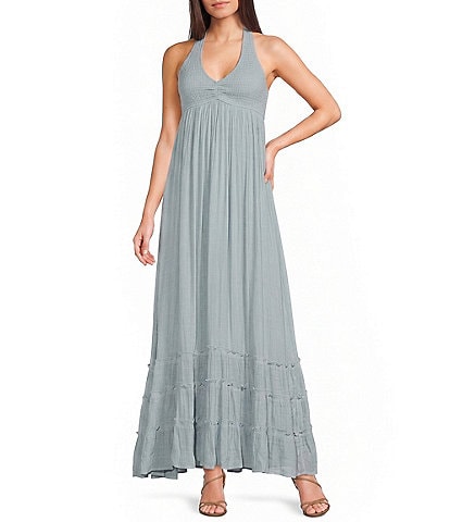 Double Zero Halter Neck Maxi Dress