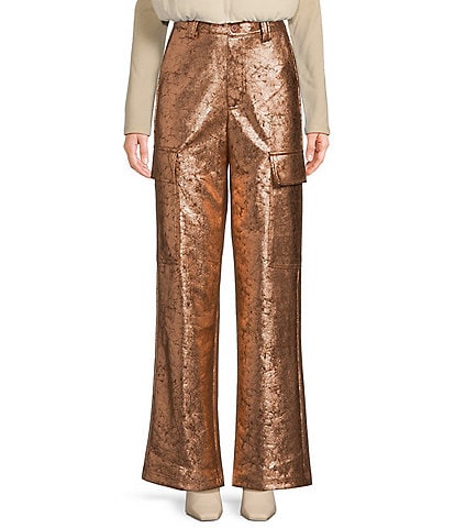 Double Zero Metallic High Waist Cargo Pants