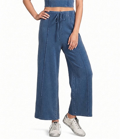 Double Zero Seamed Drawstring Wide Leg Pants
