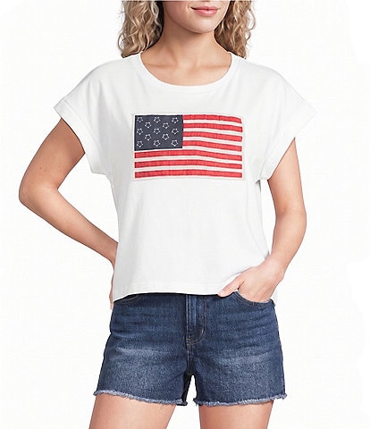 Double Zero Short Sleeve Flag Patch Tee