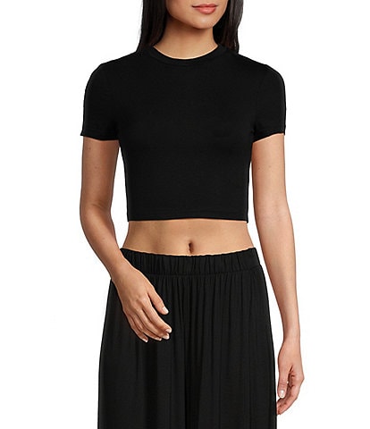 Double Zero Soulmate Mock Neck Cropped Coordinating Pullover Top