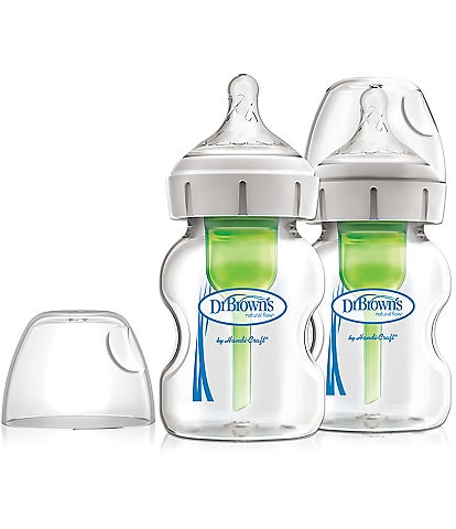Dr. Brown's Options+ Anti-Colic Wide-Neck 5oz Glass Baby Bottle 2-Pack