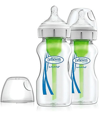 Dr. Brown's Options+ Anti-Colic Wide-Neck 9oz Glass Baby Bottle 2-Pack
