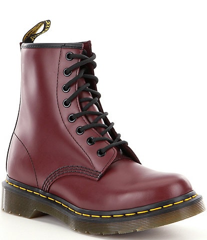 dark red lace up boots