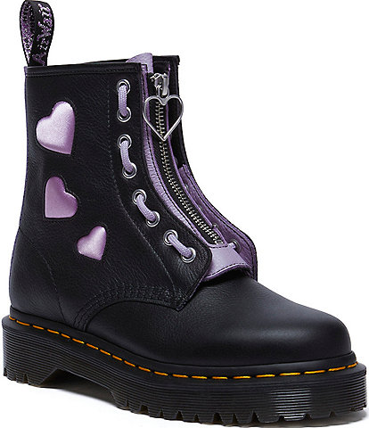 Dr. Martens 1460 Zip Heart Leather Combat Boots