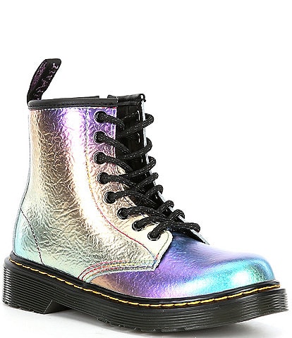 Dr. Martens Girls' 1460 Crinkle Metallic Leather Combat Boots (Youth)