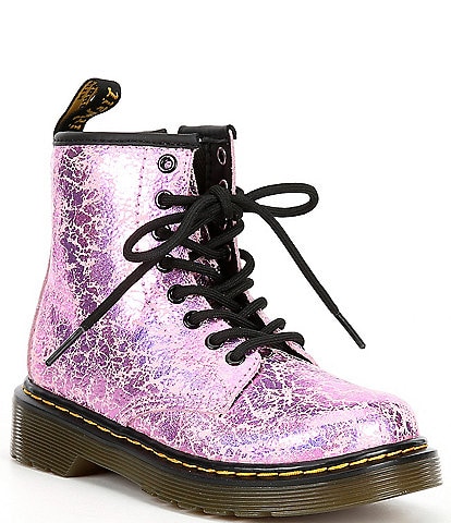 Dr. Martens Girls' 1460 Disco Crinkle Metallic Suede Boots (Toddler)