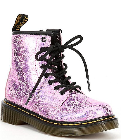 Dr. Martens Girls' 1460 Disco Crinkle Metallic Suede Boots (Youth)