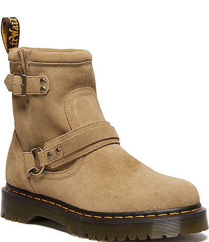 Dr. Martens Women's Anistone Harness Biker Suede Booties