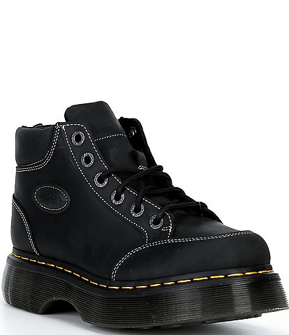 Dr. Martens Women's Buzz 6-Eye Wyoming Leather Platform Booties