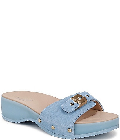 Dr. Scholl's Original Flex Suede Buckled Slide Sandals