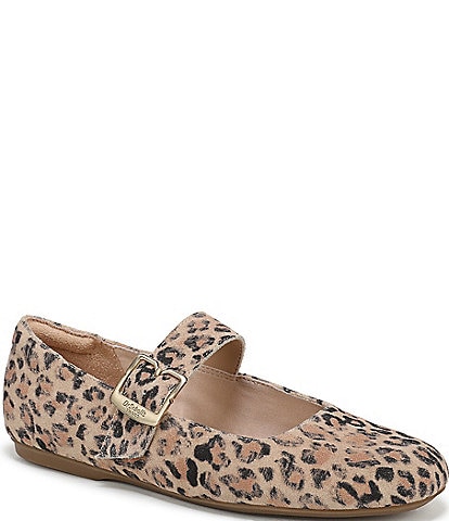 Dr. Scholl's Weston Jane Leopard Print Suede Mary Jane Flats