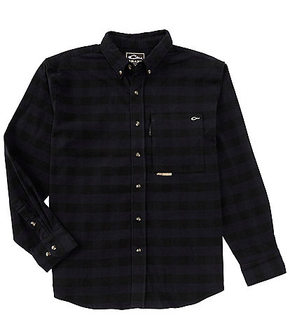 Drake Clothing Co. Autumn Brushed Twill Buffalo Plaid Long Sleeve Woven Shirt