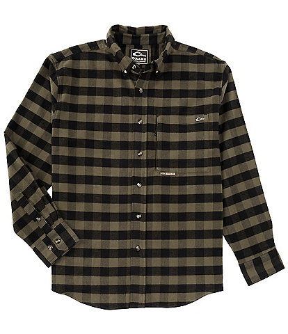 Drake Clothing Co. Autumn Brushed Twill Buffalo Plaid Long Sleeve Woven Shirt