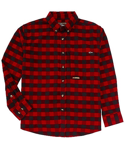 Drake Clothing Co. Autumn Brushed Twill Buffalo Plaid Long-Sleeve Woven Shirt