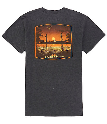 Drake Clothing Co. Bass Fishing Sunset Short Sleeve Graphic T-Shirt