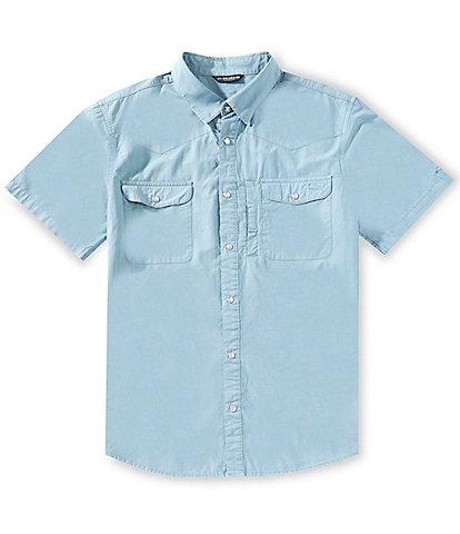 Drake Clothing Co. Cinco Ranch Acid Wash Short Sleeve Woven Shirt