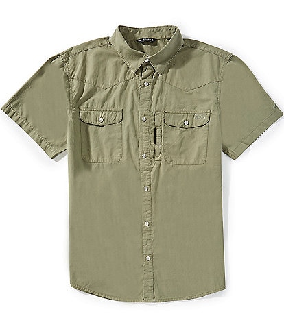 Drake Clothing Co. Cinco Ranch Acid Wash Short Sleeve Woven Shirt