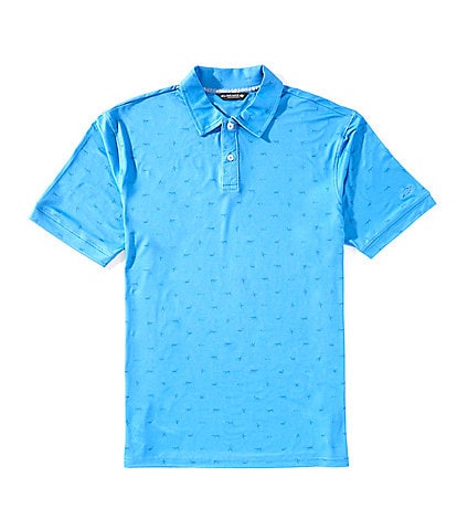 Drake Clothing Co. Performance Stretch Printed Short Sleeve Polo Shirt