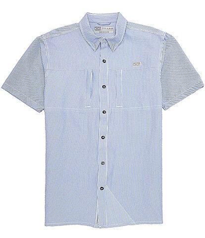 Drake Clothing Co. Seersucker Stripe Performance Short Sleeve Woven Shirt