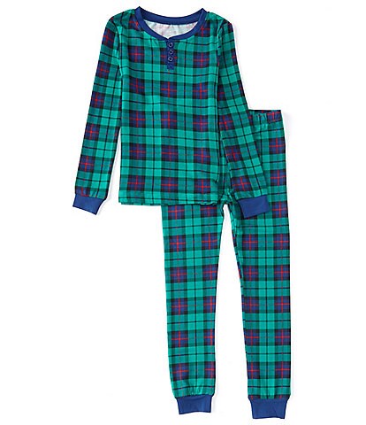 Dream Life Little Kids 2-7 Long Sleeve Christmas Scotch Plaid Tight Fit Pajama 2- Piece Set