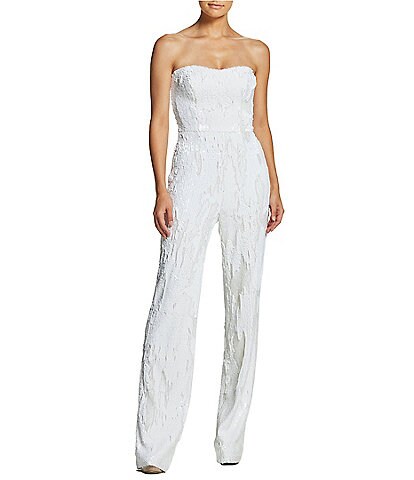 Dress the Population Andy Sequin Strapless Sleeveless Jumpsuit